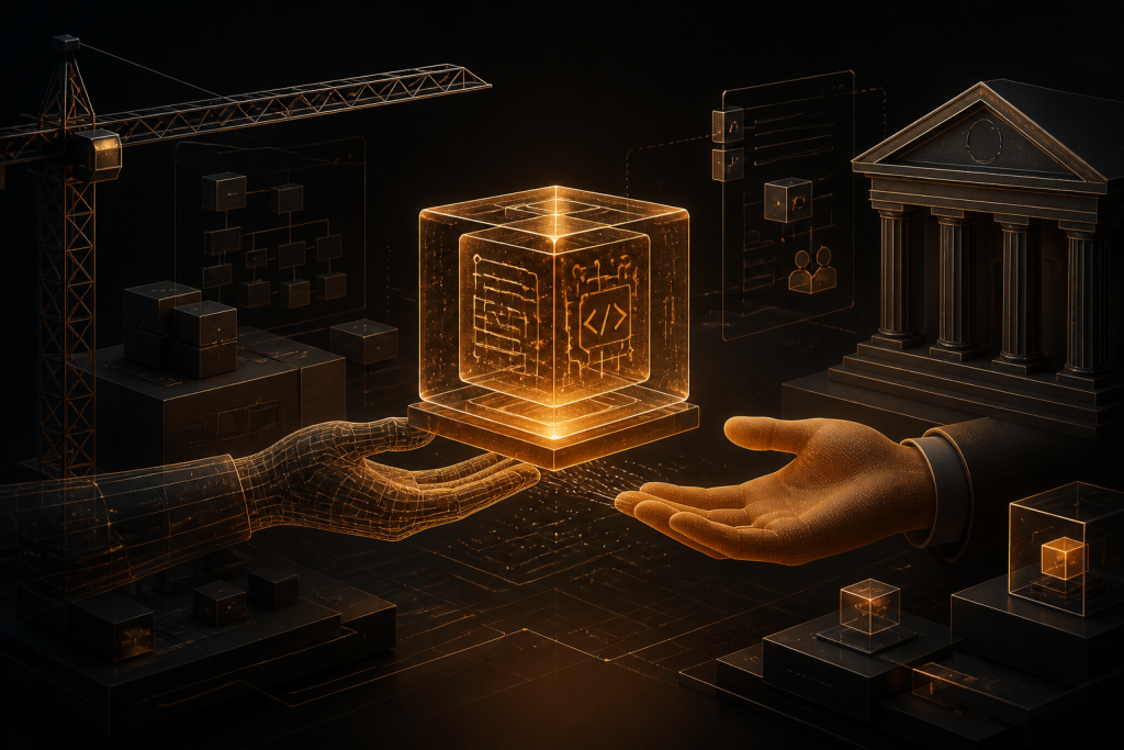 Illustration éditoriale : code d’un logiciel sur mesure